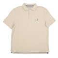 NAUTICA Mens Beige Short Sleeve Plain M Polo Shirt Cotton Blend Casual