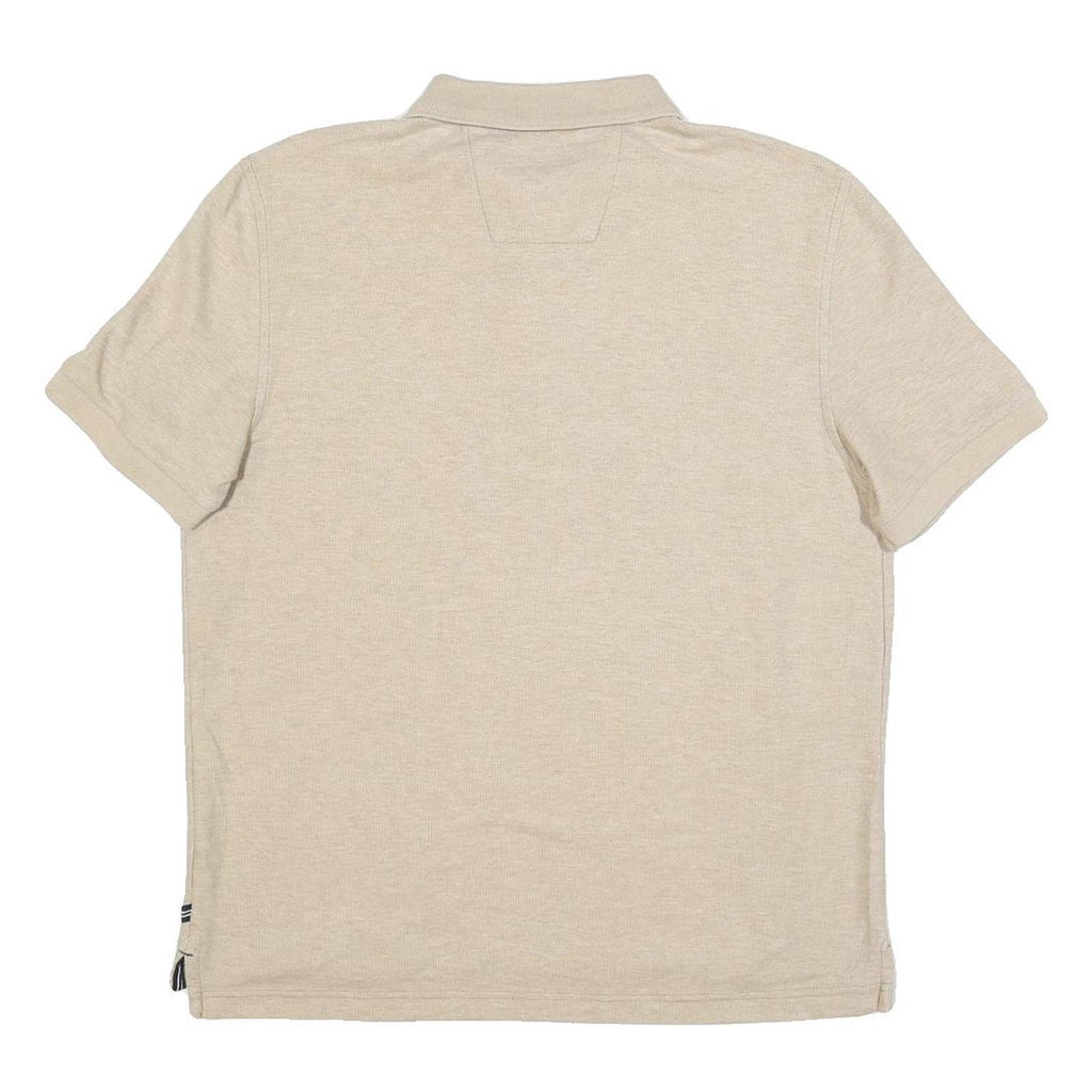 NAUTICA Mens Beige Short Sleeve Plain M Polo Shirt Cotton Blend Casual