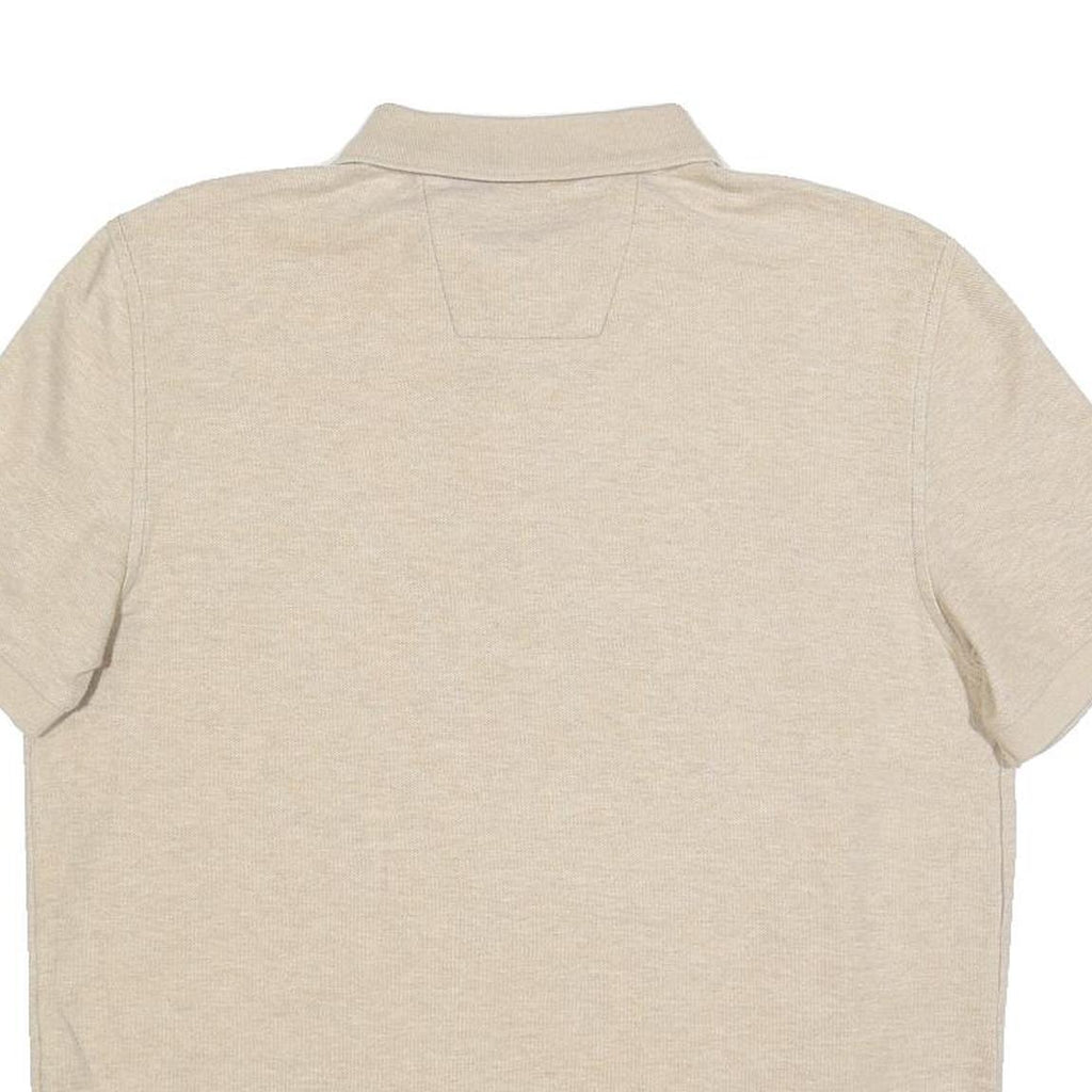 NAUTICA Mens Beige Short Sleeve Plain M Polo Shirt Cotton Blend Casual