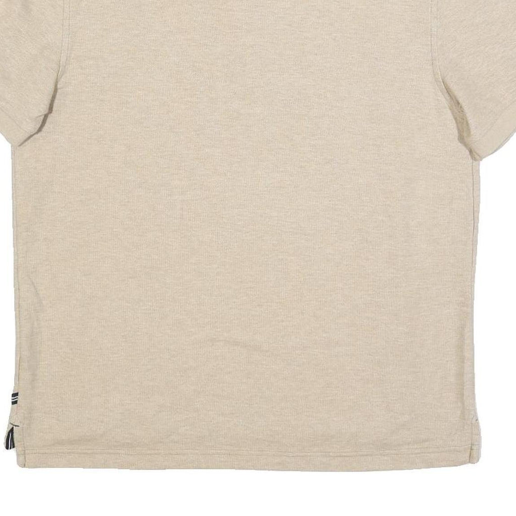 NAUTICA Mens Beige Short Sleeve Plain M Polo Shirt Cotton Blend Casual