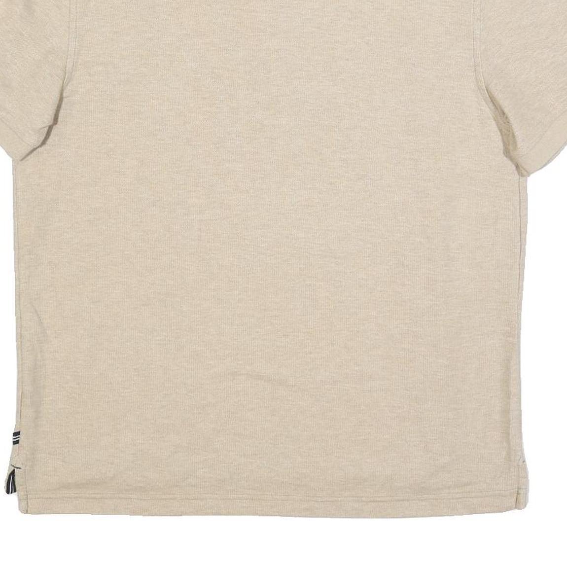 NAUTICA Mens Beige Short Sleeve Plain M Polo Shirt Cotton Blend Casual
