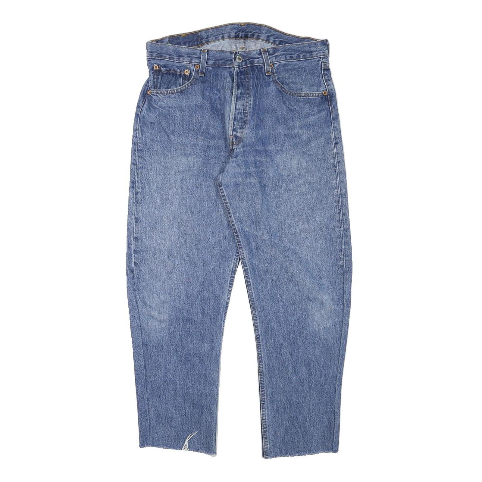 LEVI'S Mens Blue Relaxed Straight Denim Light W31 L25 Studded Pocket Jeans