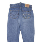 LEVI'S Mens Blue Relaxed Straight Denim Light W31 L25 Studded Pocket Jeans