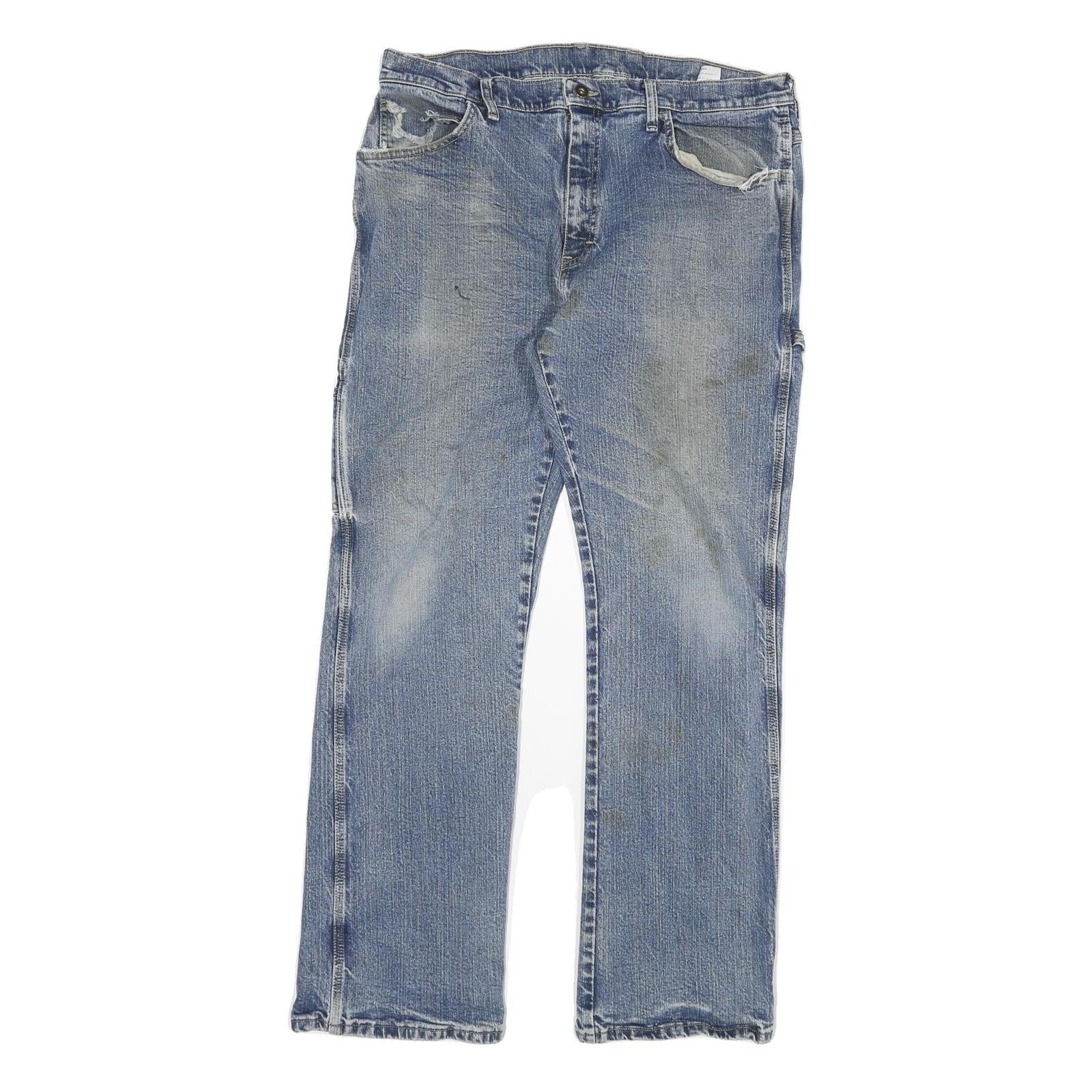 DICKIES Mens Regular Fit Blue Denim Jeans W36 L32 Workwear Zip Closure