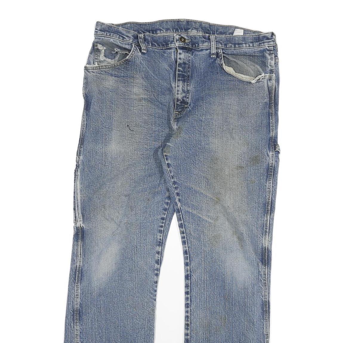 DICKIES Mens Regular Fit Blue Denim Jeans W36 L32 Workwear Zip Closure