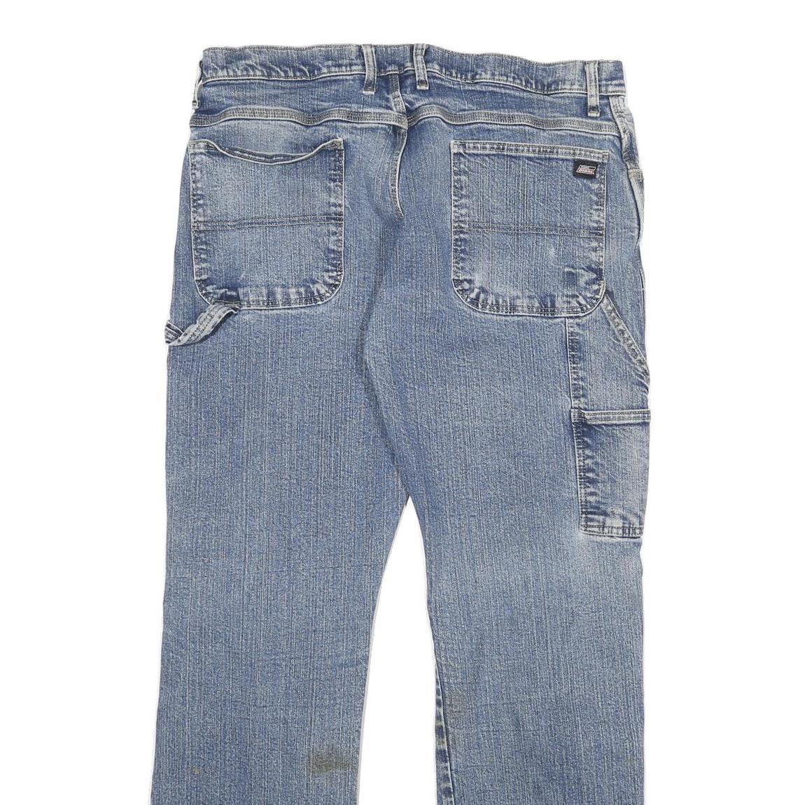 DICKIES Mens Regular Fit Blue Denim Jeans W36 L32 Workwear Zip Closure