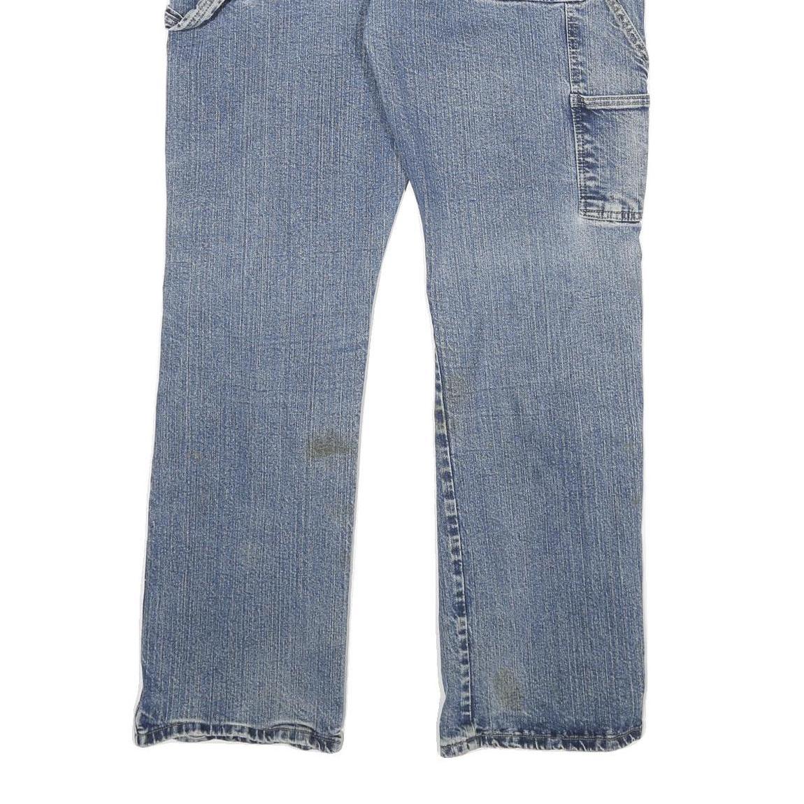 DICKIES Mens Regular Fit Blue Denim Jeans W36 L32 Workwear Zip Closure