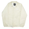 VANS Mens Cream Nylon Button Jacket S Plain Lightweight Casual Outerwear