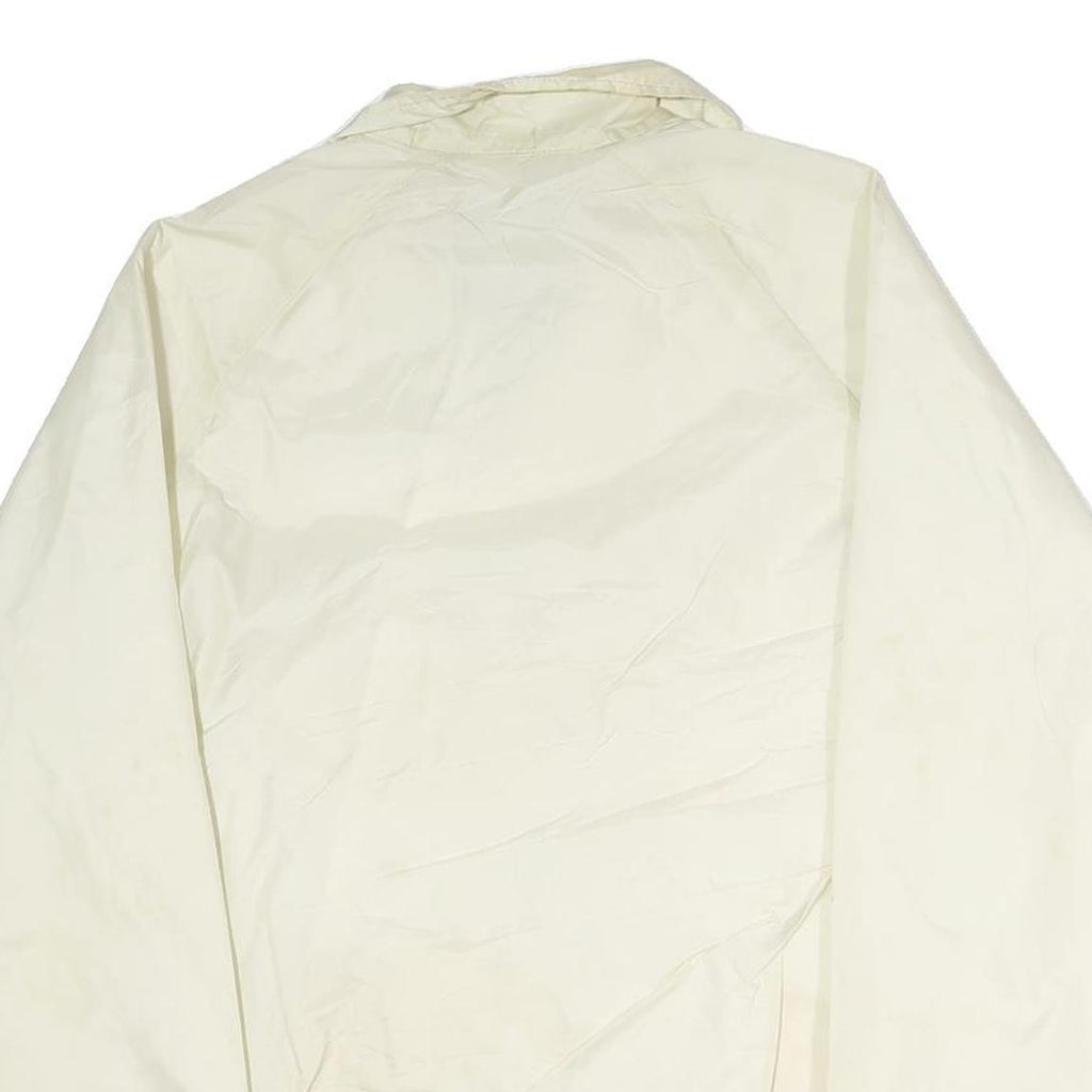 VANS Mens Cream Nylon Button Jacket S Plain Lightweight Casual Outerwear