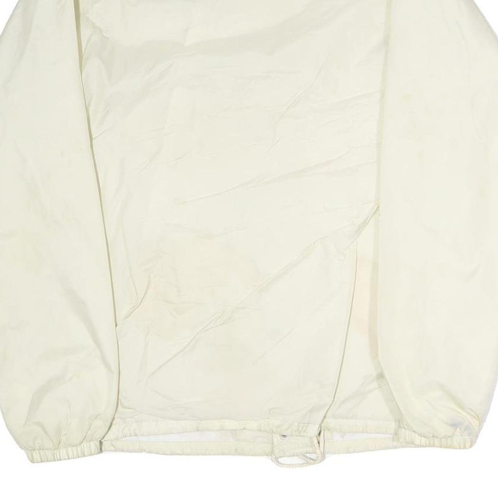 VANS Mens Cream Nylon Button Jacket S Plain Lightweight Casual Outerwear