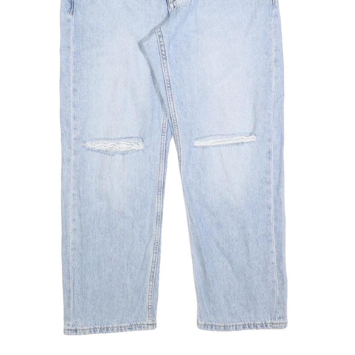 TOMMY HILFIGER Mens Jeans Light Blue Relaxed Straight Denim Rinse W32 L26 Button