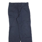 DICKIES Womens Cotton Blend Navy Blue Regular Fit Straight Leg Trousers W32 L32