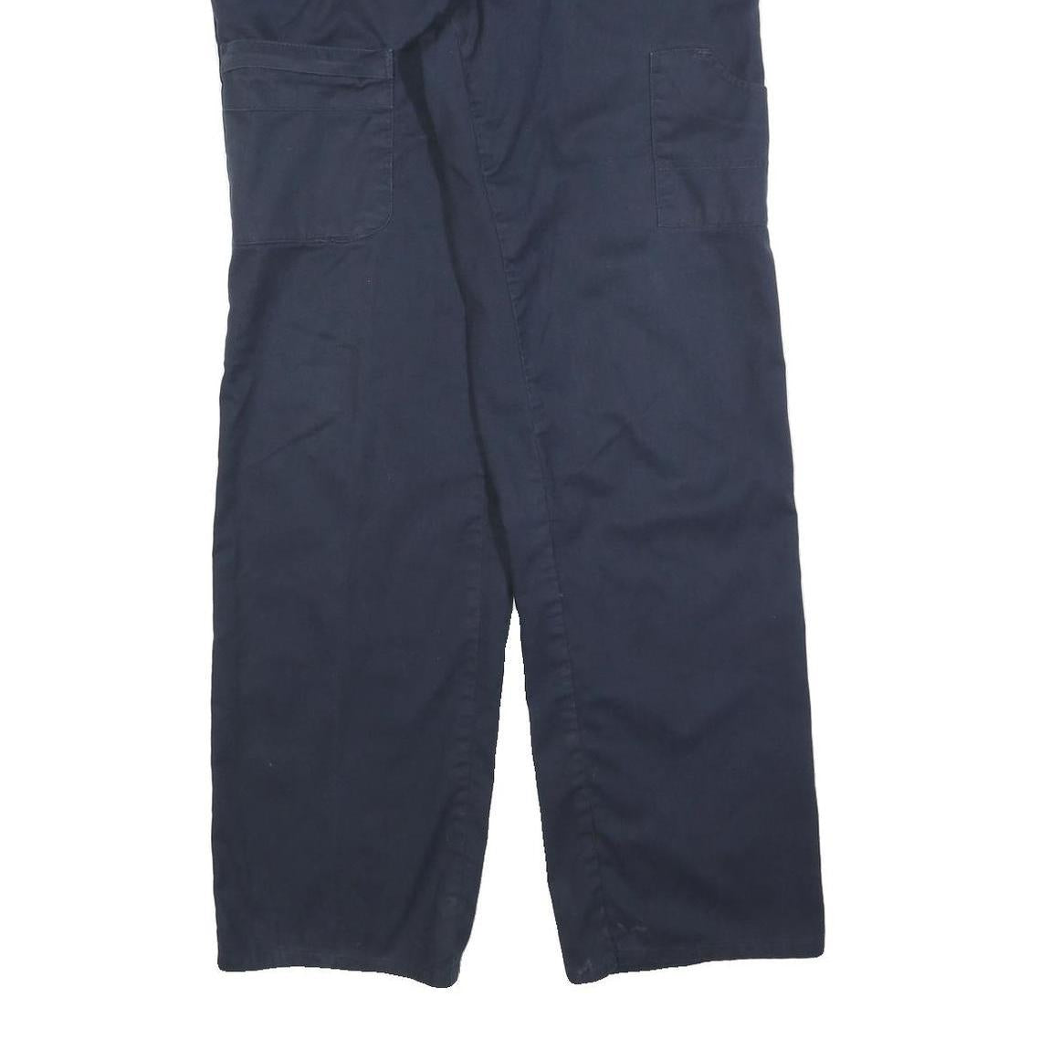 DICKIES Womens Cotton Blend Navy Blue Regular Fit Straight Leg Trousers W32 L32