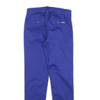 GUESS Womens Cotton Blend Blue Slim Straight Trousers W26 L26 Classic Zip