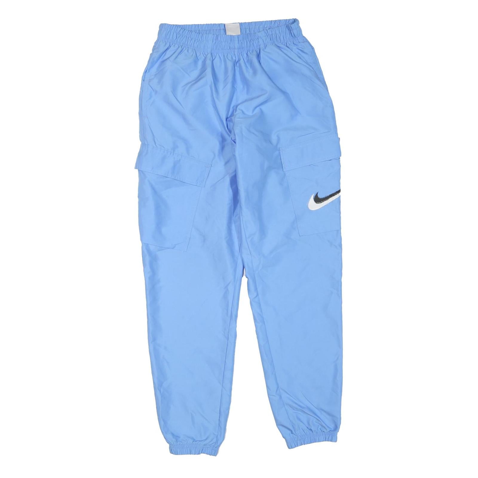 NIKE Mens Joggers Blue S W28 L30 Casual Fit Cargo Style Swoosh Logo