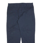 DICKIES Mens Cotton Blend Regular Navy Blue Zip Trousers W40 L30 Workwear Casual