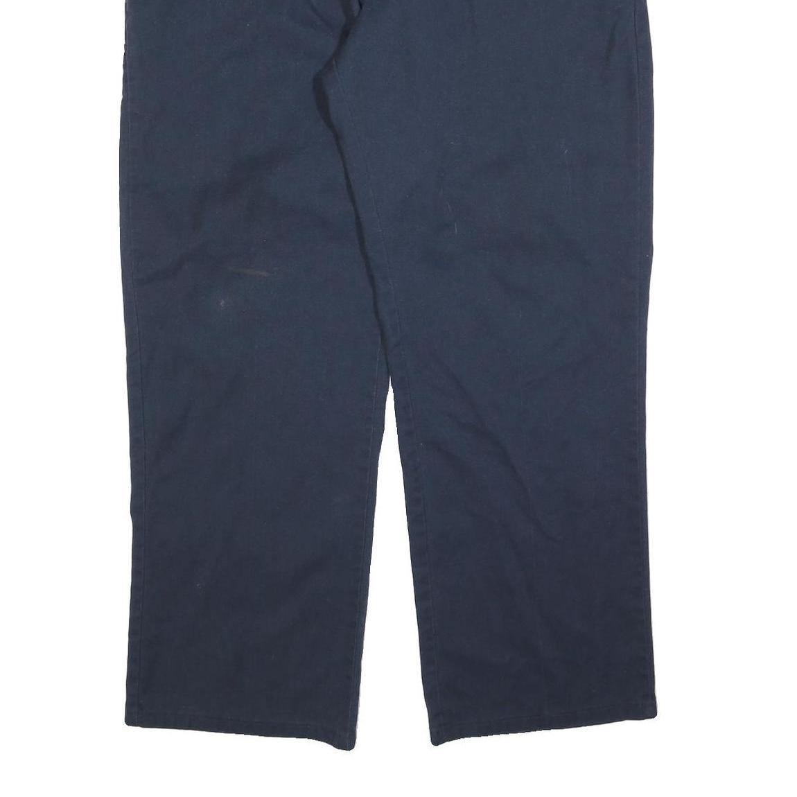 DICKIES Mens Cotton Blend Regular Navy Blue Zip Trousers W40 L30 Workwear Casual