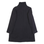 C.P. COMPANY Womens Black Wool Blend Button Jacket L Plain Classic Long Sleeve