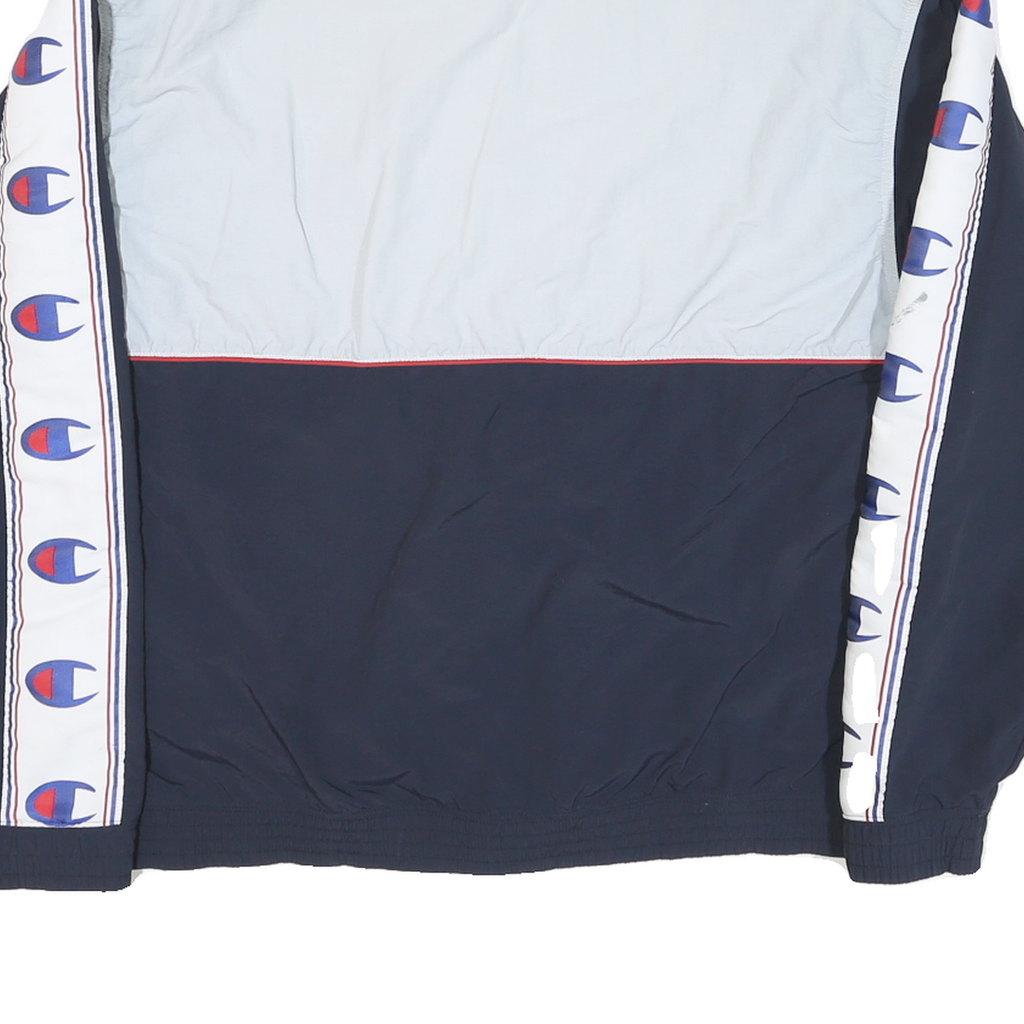 CHAMPION Mens Navy & White Athletic Zip Cotton Blend Track Jacket M