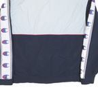 CHAMPION Mens Navy & White Athletic Zip Cotton Blend Track Jacket M