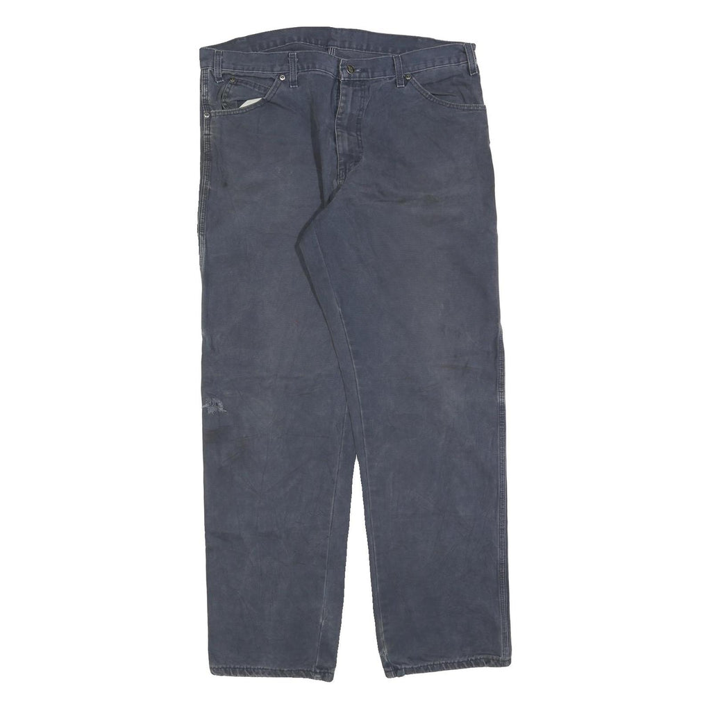 DICKIES Mens Jeans Blue Regular Straight Denim W36 L34 Workwear Zip Closure