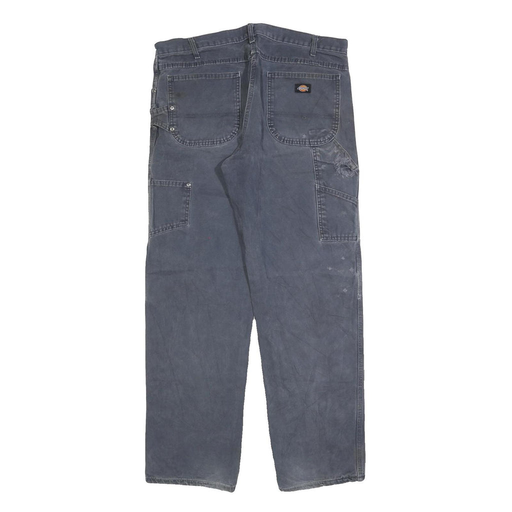 DICKIES Mens Jeans Blue Regular Straight Denim W36 L34 Workwear Zip Closure