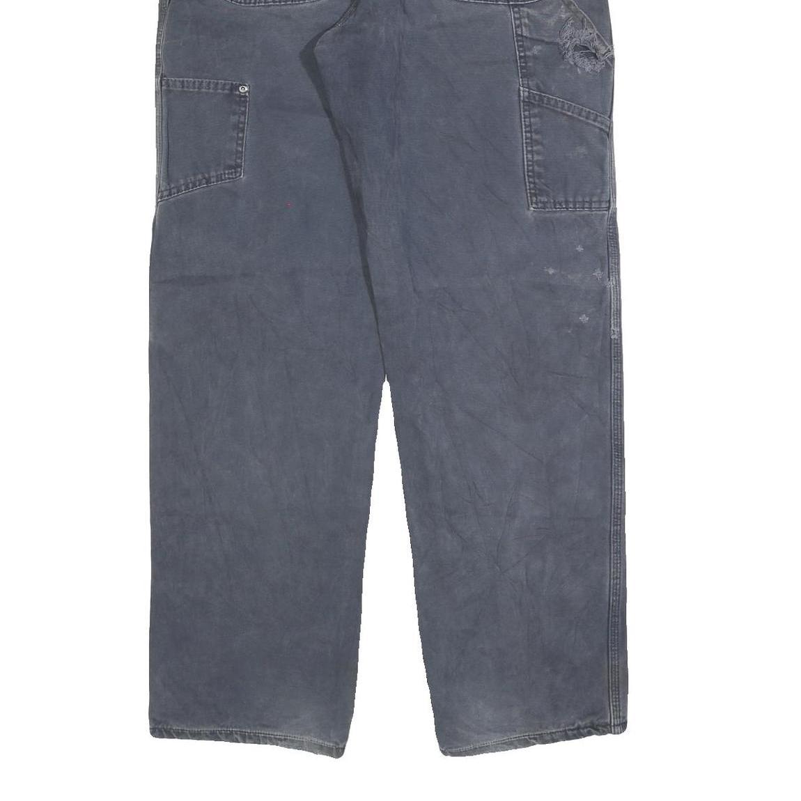 DICKIES Mens Jeans Blue Regular Straight Denim W36 L34 Workwear Zip Closure