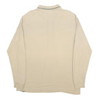 FILA Mens Beige & Green Long Sleeve Plain L Cotton Polo Shirt Casual Wear