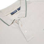 FILA Mens Beige & Green Long Sleeve Plain L Cotton Polo Shirt Casual Wear