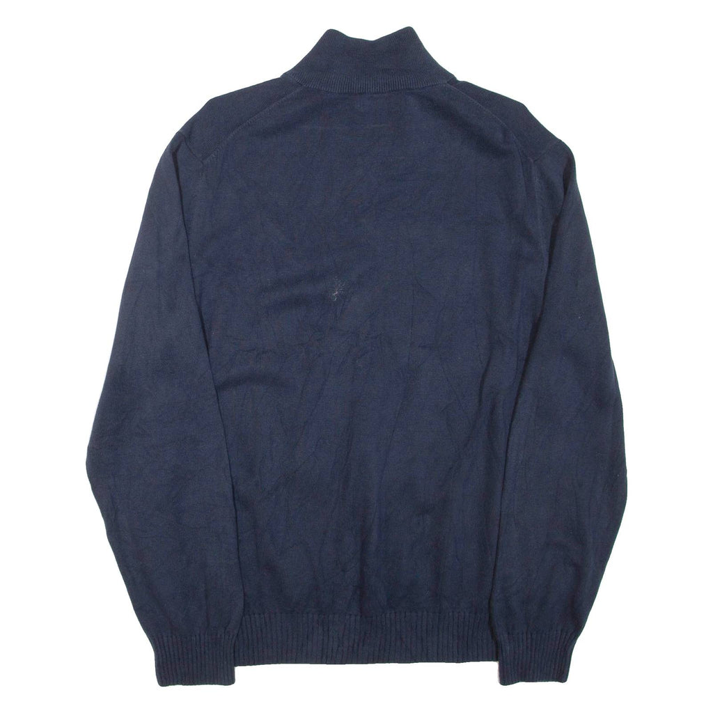 NAUTICA Mens Jumper Black 1/4 Zip Tight Knit L