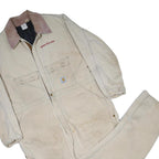 CARHARTT Mens Beige Cotton Loose Fit Dungarees 3XL W50 L28 Workwear Coverall