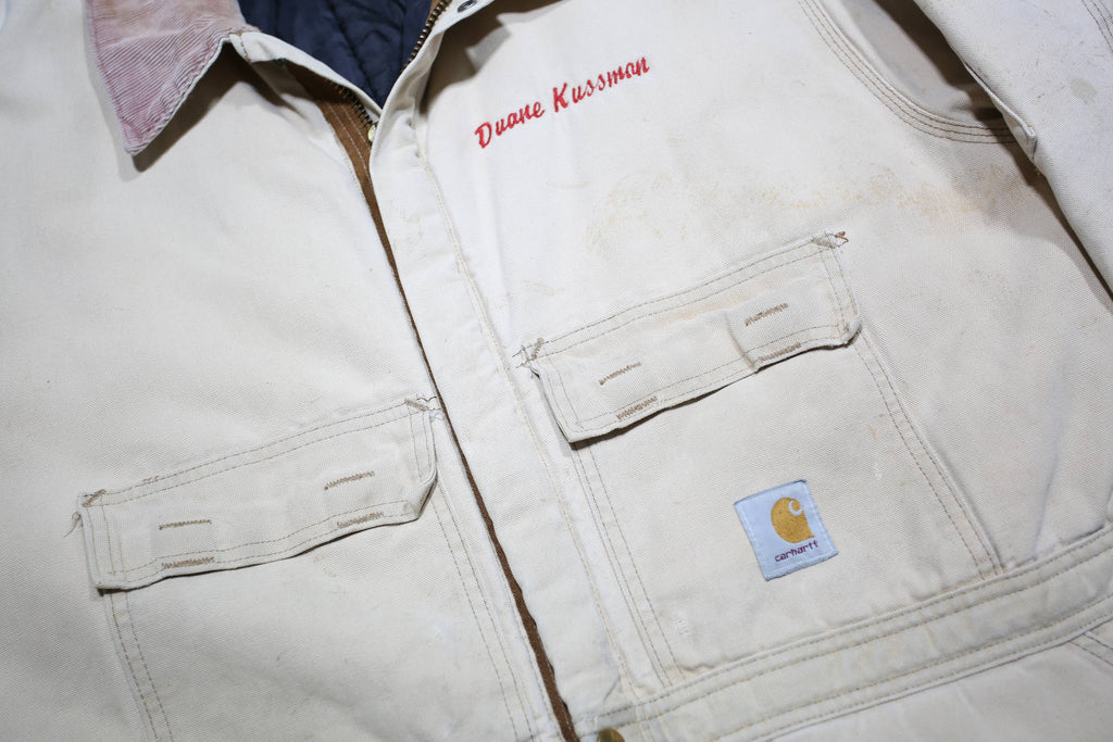 CARHARTT Mens Beige Cotton Loose Fit Dungarees 3XL W50 L28 Workwear Coverall