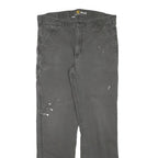 CARHARTT Mens Cotton Blend Grey Regular Straight Trousers W36 L34 Workwear