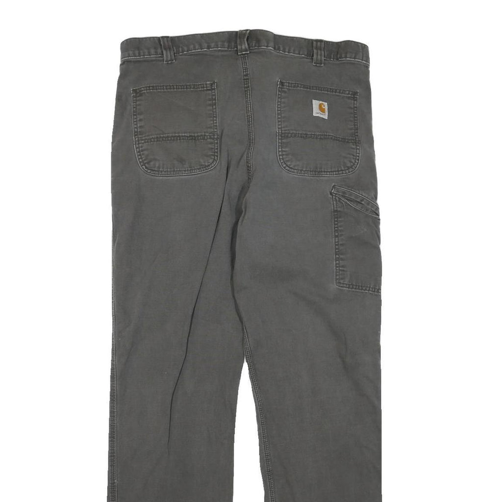 CARHARTT Mens Cotton Blend Grey Regular Straight Trousers W36 L34 Workwear