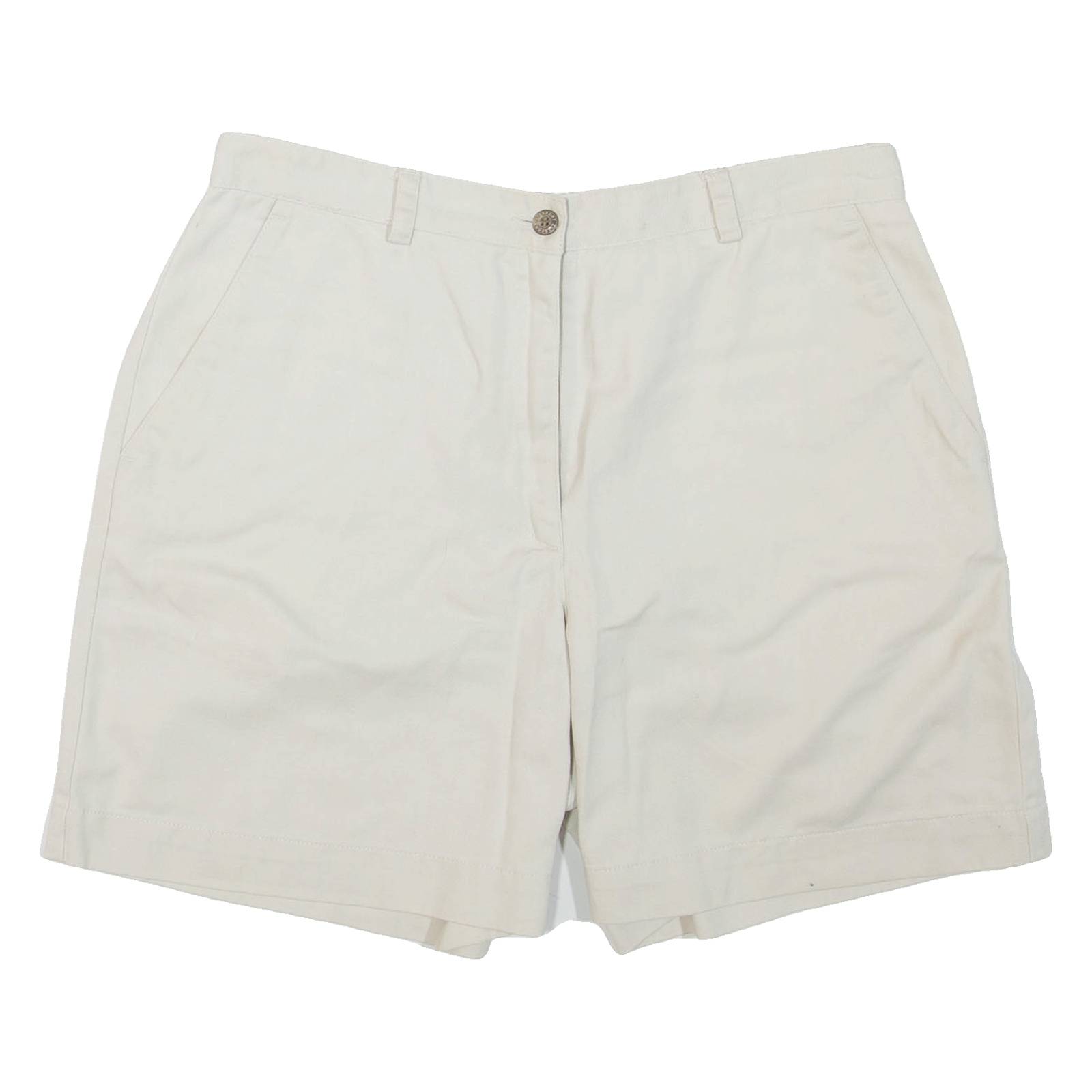 LIZ CLAIBORNE Petite Womens Chino Shorts White L W36
