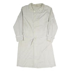 Mens Beige Coat L Polyester Blend Plain Button Closure Long Sleeve Classic Fit