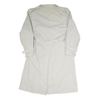Mens Beige Coat L Polyester Blend Plain Button Closure Long Sleeve Classic Fit