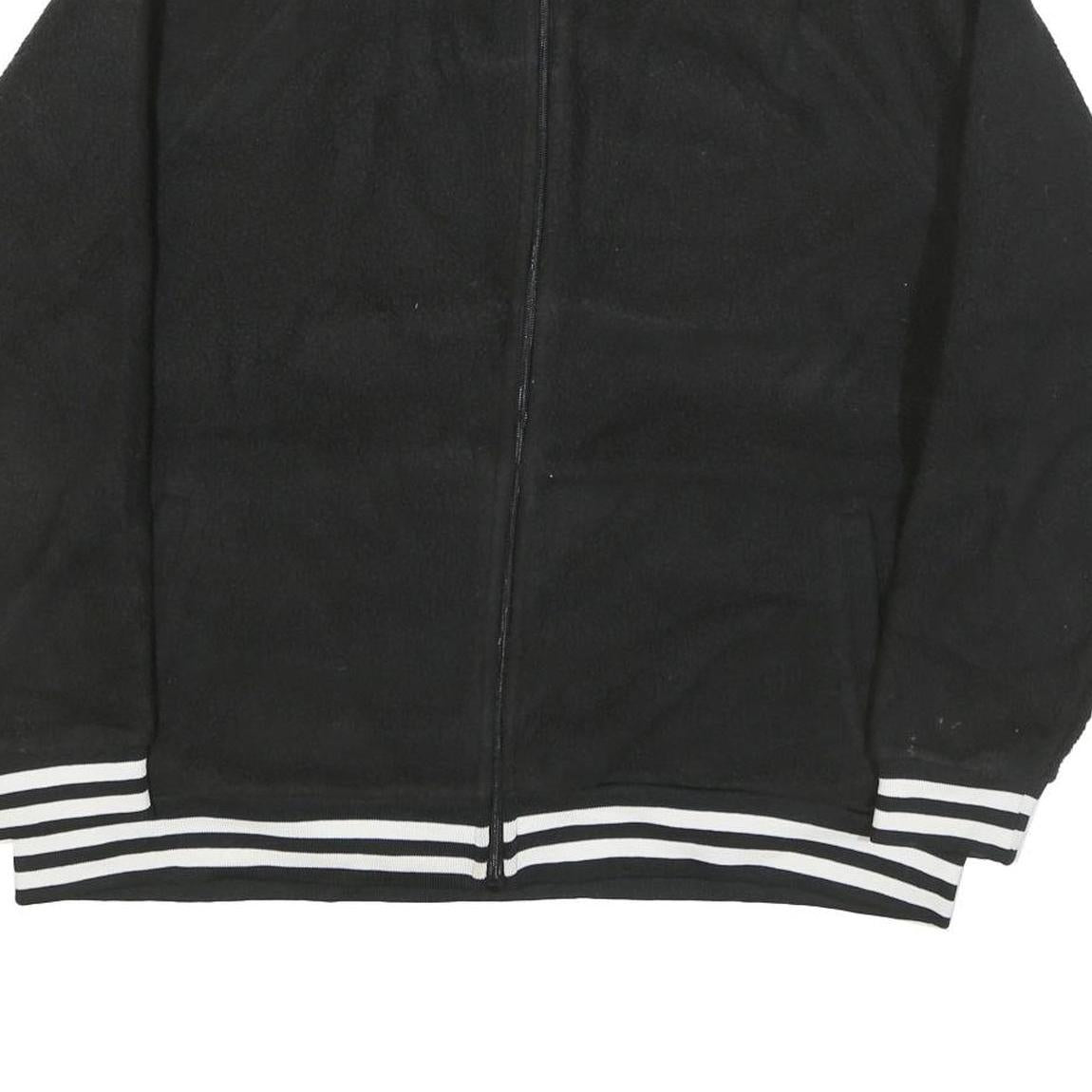 CHAMPION Mens Black Polyester Blend Zip Jacket 2XL Plain Sportswear Casual