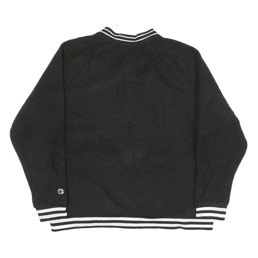 CHAMPION Mens Black Polyester Blend Zip Jacket 2XL Plain Sportswear Casual