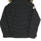 U.S. POLO ASSN Womens Black Jacket L Polyester Puffer Zip Hooded Pink Logo