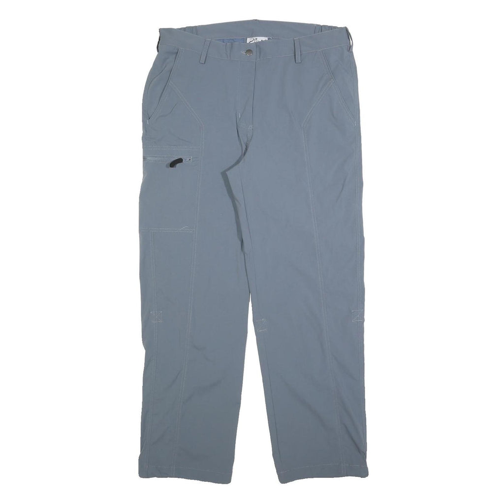 VARANUS Mens Relaxed Blue Polyester Blend Zip Trousers W34 L30 Casual Outdoor