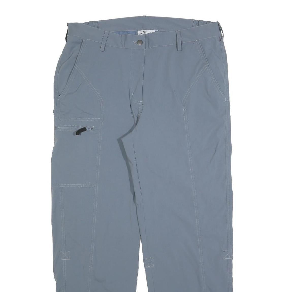 VARANUS Mens Relaxed Blue Polyester Blend Zip Trousers W34 L30 Casual Outdoor