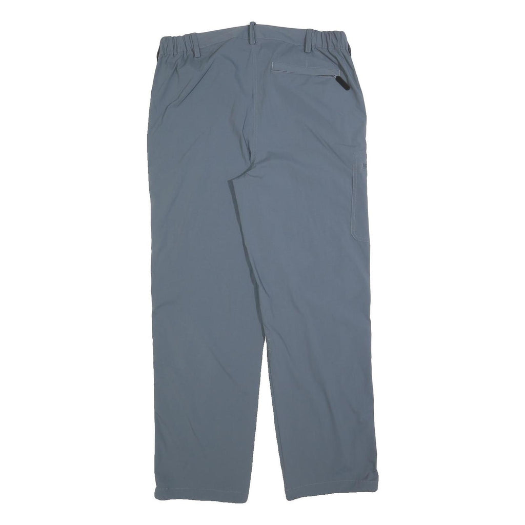 VARANUS Mens Relaxed Blue Polyester Blend Zip Trousers W34 L30 Casual Outdoor