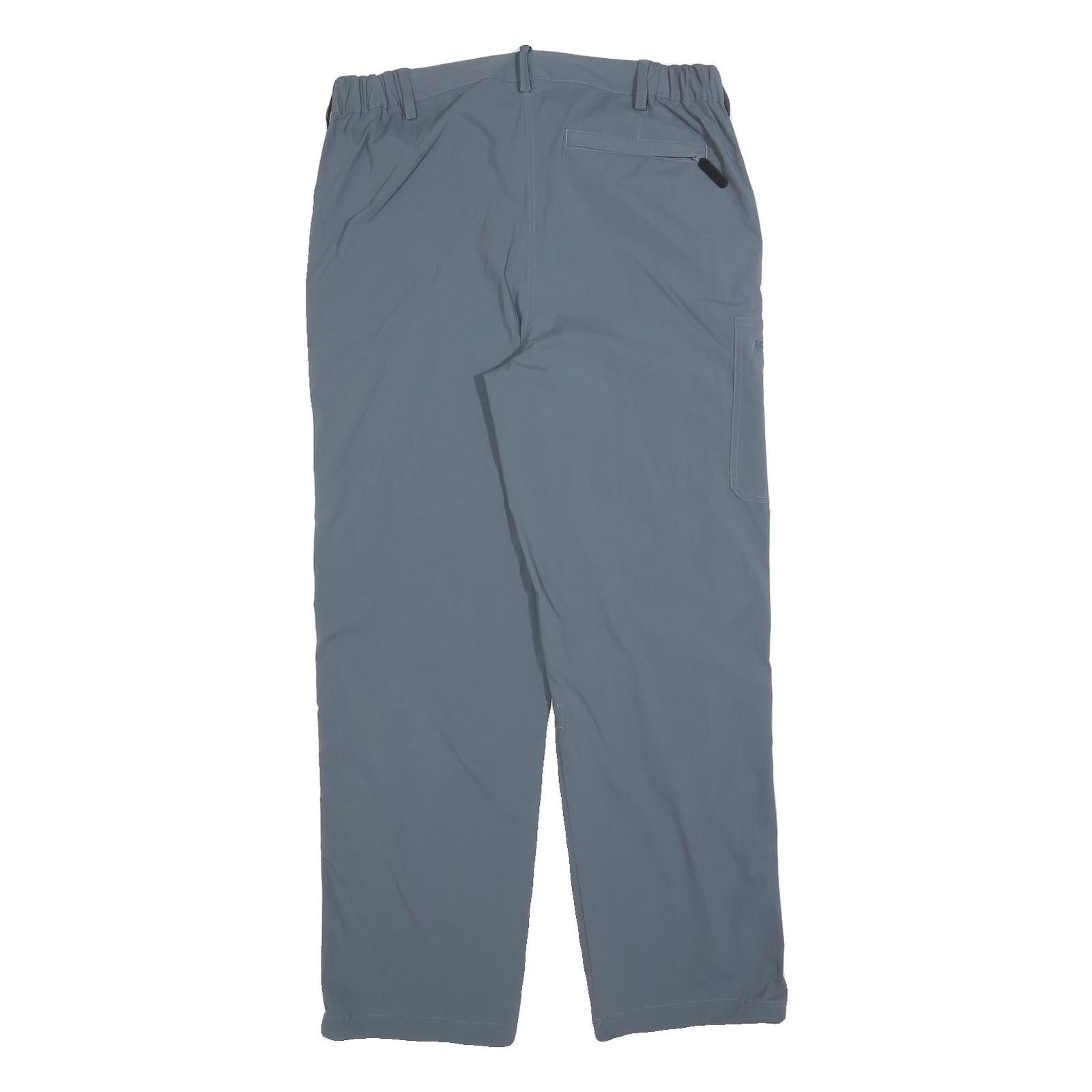 VARANUS Mens Relaxed Blue Polyester Blend Zip Trousers W34 L30 Casual Outdoor