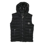 PHILIPP PLEIN Mens Black Hooded Zip-Up Sleeveless Polyester Jacket M