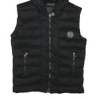 PHILIPP PLEIN Mens Black Hooded Zip-Up Sleeveless Polyester Jacket M