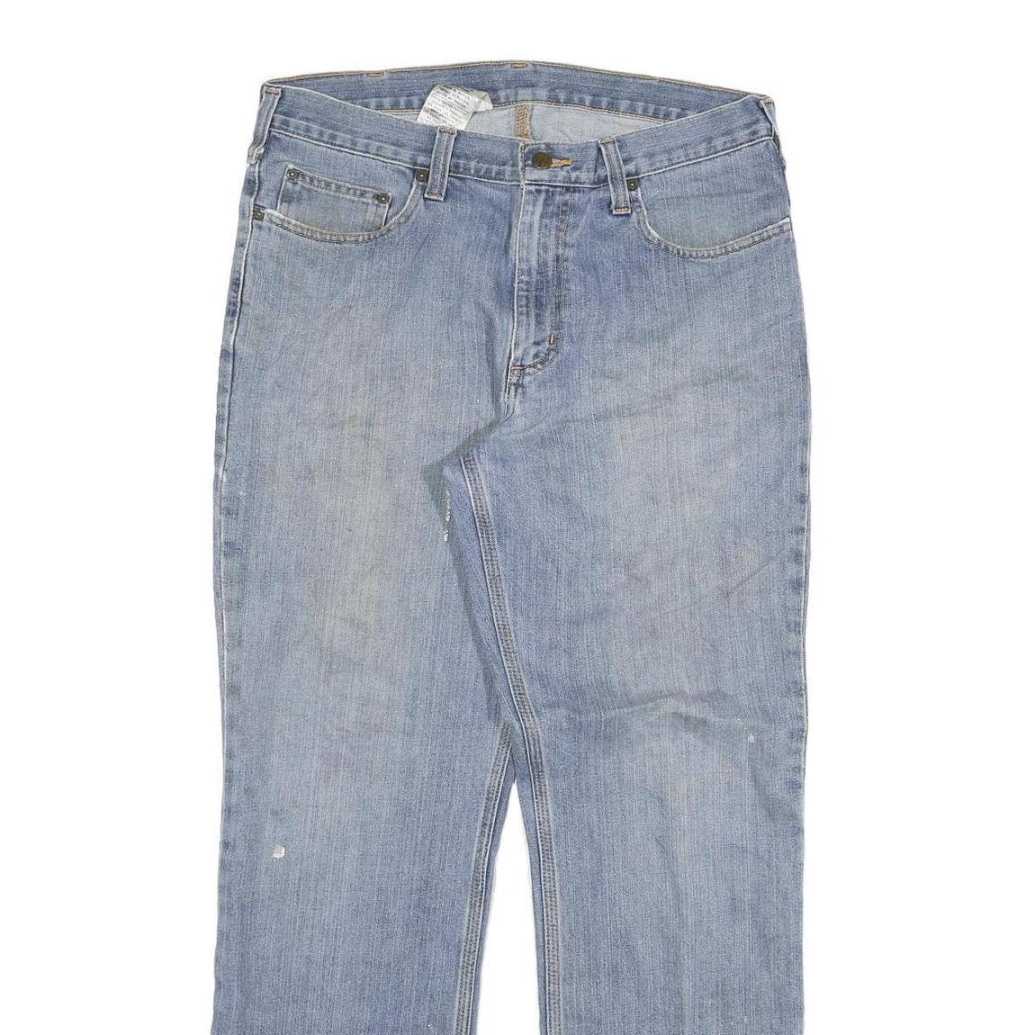 CARHARTT Mens Jeans Blue Regular Straight Denim Medium W32 L34 Durable Workwear