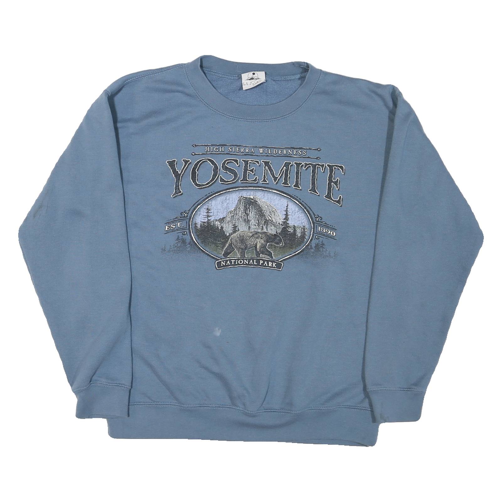 Mens Blue Yosemite National Park Crew Neck Pullover Sweatshirt M Casual Cotton