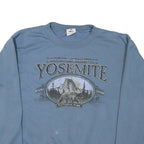 Mens Blue Yosemite National Park Crew Neck Pullover Sweatshirt M Casual Cotton