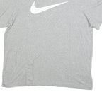 NIKE Mens Grey Crew Neck Cotton Blend T-Shirt XL Short Sleeve Large Swoosh